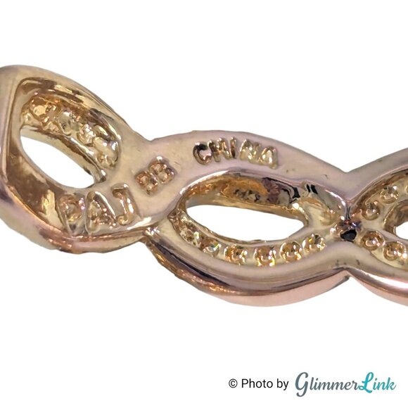 PAJ BB Gold Plated Twisted Hoop Silver Tone Accent Two-Tone Pierced Earrings - Picture 8 of 9